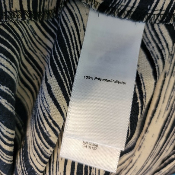 Donna Karan New York Black Striped Midi Skirt Size S Vintage Abstract Wave - Picture 7 of 8